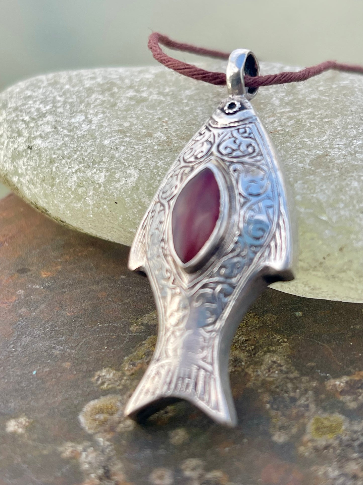 Gypsy jewellery, fish necklace, eco friendly jewellery, vintage jewellery, ethical jewellery, fish pendant, boho necklace, unique necklace