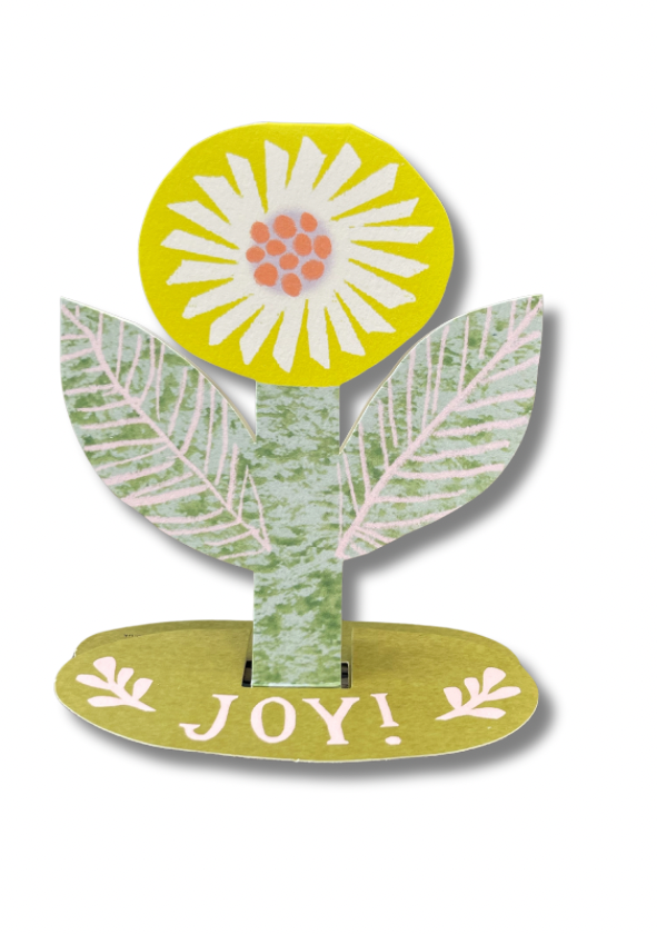 Pop Up Flower Card. Recycled card. I Joy Card.