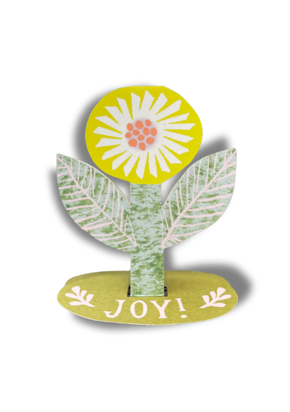 Pop Up Flower Card. Recycled card. I Joy Card.