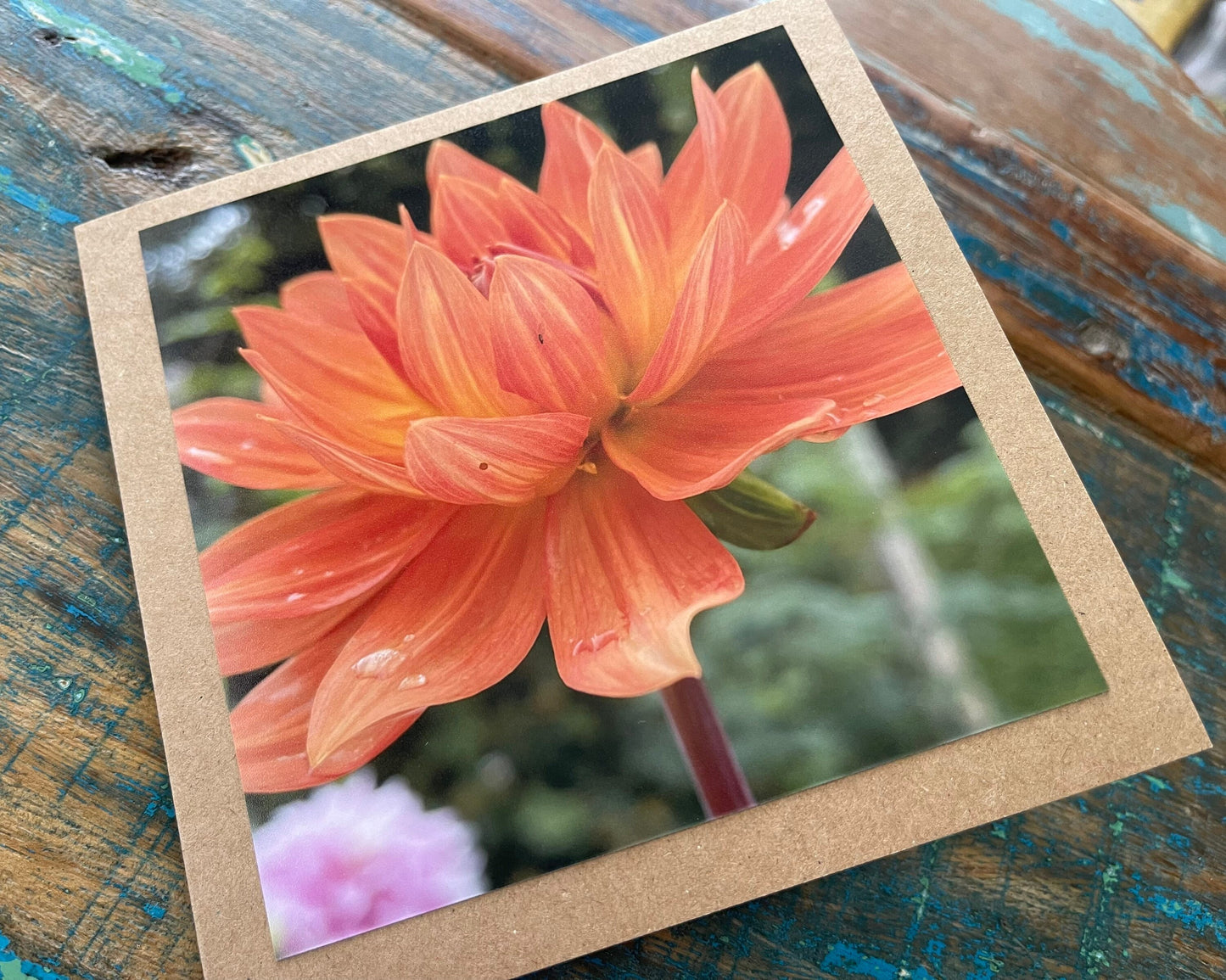 Flower card, recycled card, birthday card, Eco friendly card. Handmade card. Sympathy card, blank gift card, thank you card, gardeners card