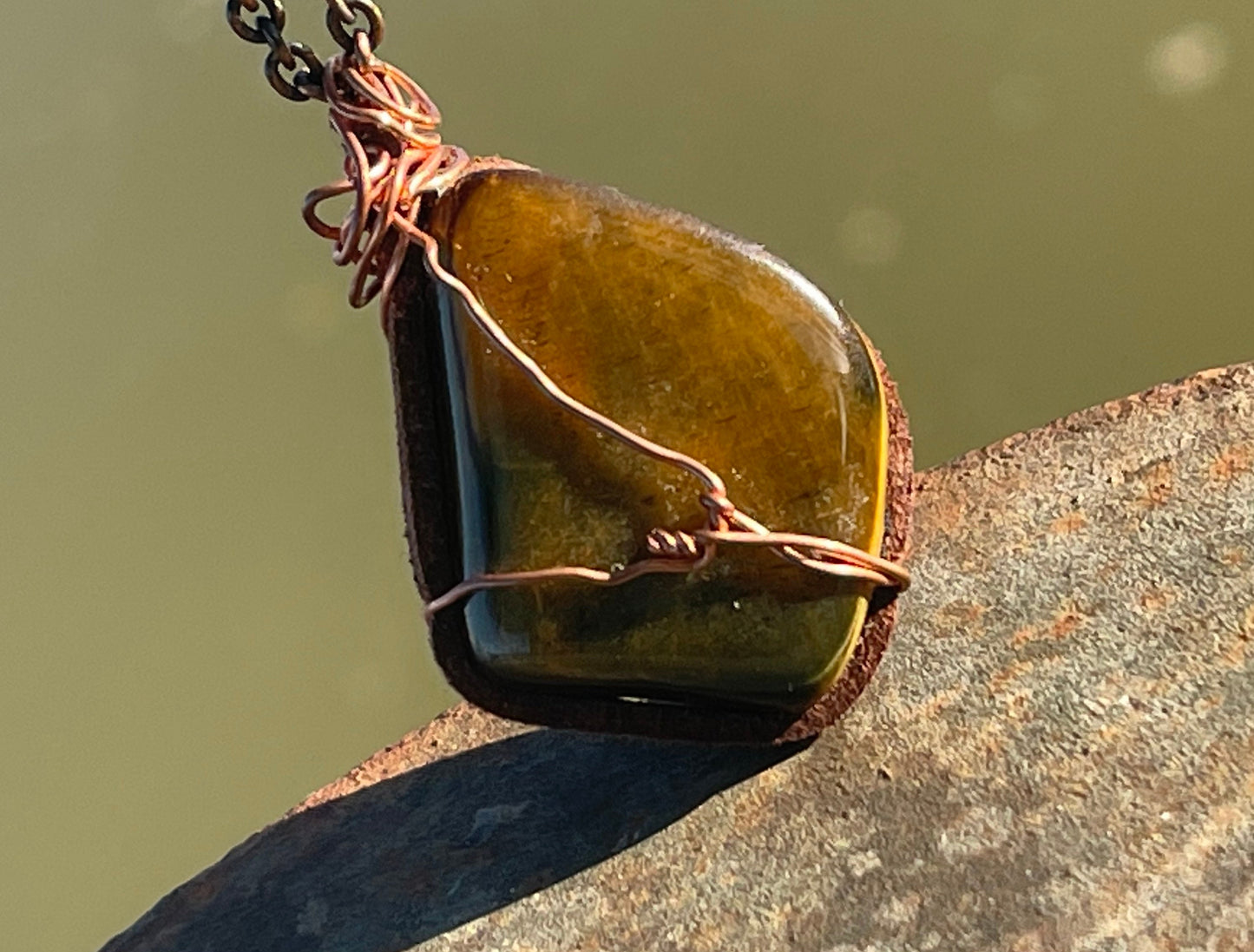 SALE Tigers eye necklace,  gift for her, unisex necklace, handmade necklace, ethical jewellery, handmade necklace, recycled, eco friendly