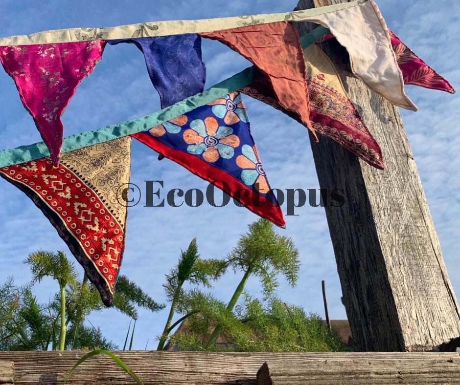 Eco-Friendly Recycled Bunting. Handmade bunting for the home, garden, festivals, parties and weddings.