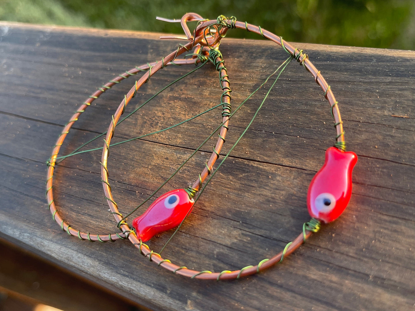 Eco friendly earrings, unique jewellery, boho gift for her, large hoop earrings, eco friendly jewellery, handmade earrings, unique earrings