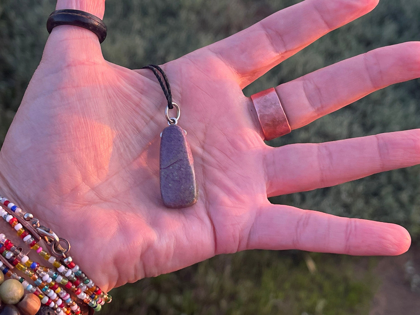 Atlantisite pendant, Atlantisite necklace, Atlantisite jewellery, unique gift for him, boho handmade necklace,  romantic gift for her