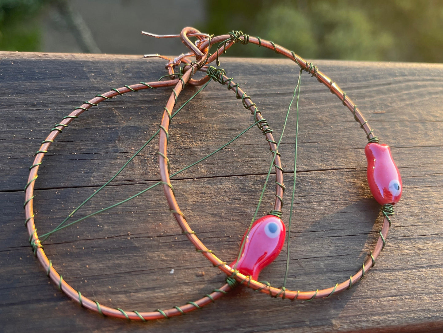 Eco friendly earrings, unique jewellery, boho gift for her, large hoop earrings, eco friendly jewellery, handmade earrings, unique earrings