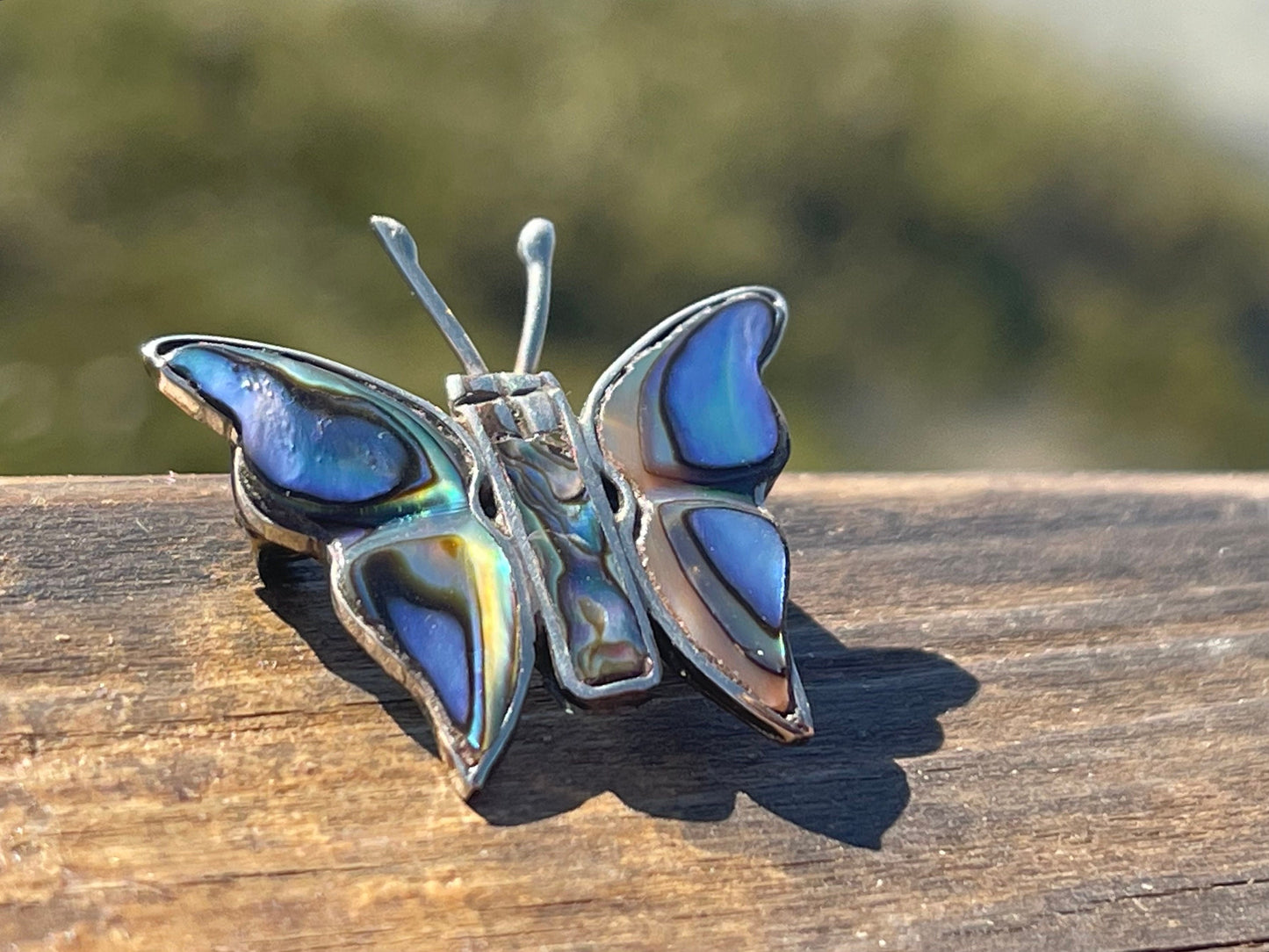 Abalone brooch, abalone jewellery, butterfly brooch. Eco friendly gift for her.  Vintage brooch, butterfly jewellery, gift for gardener