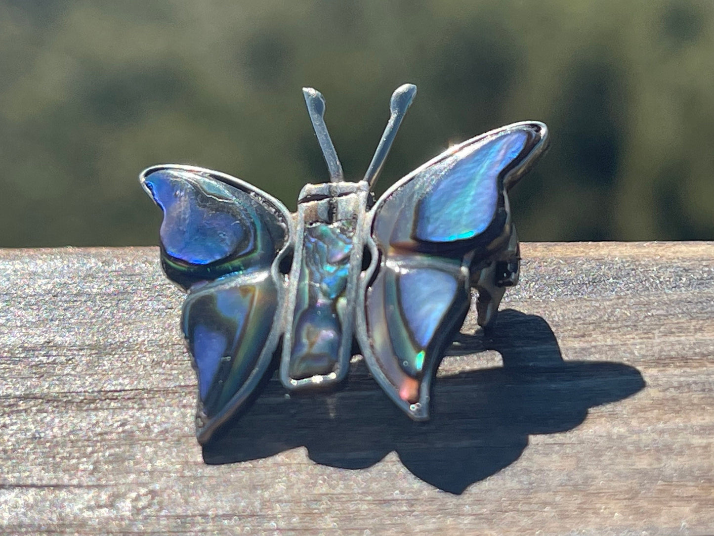 Abalone brooch, abalone jewellery, butterfly brooch. Eco friendly gift for her.  Vintage brooch, butterfly jewellery, gift for gardener