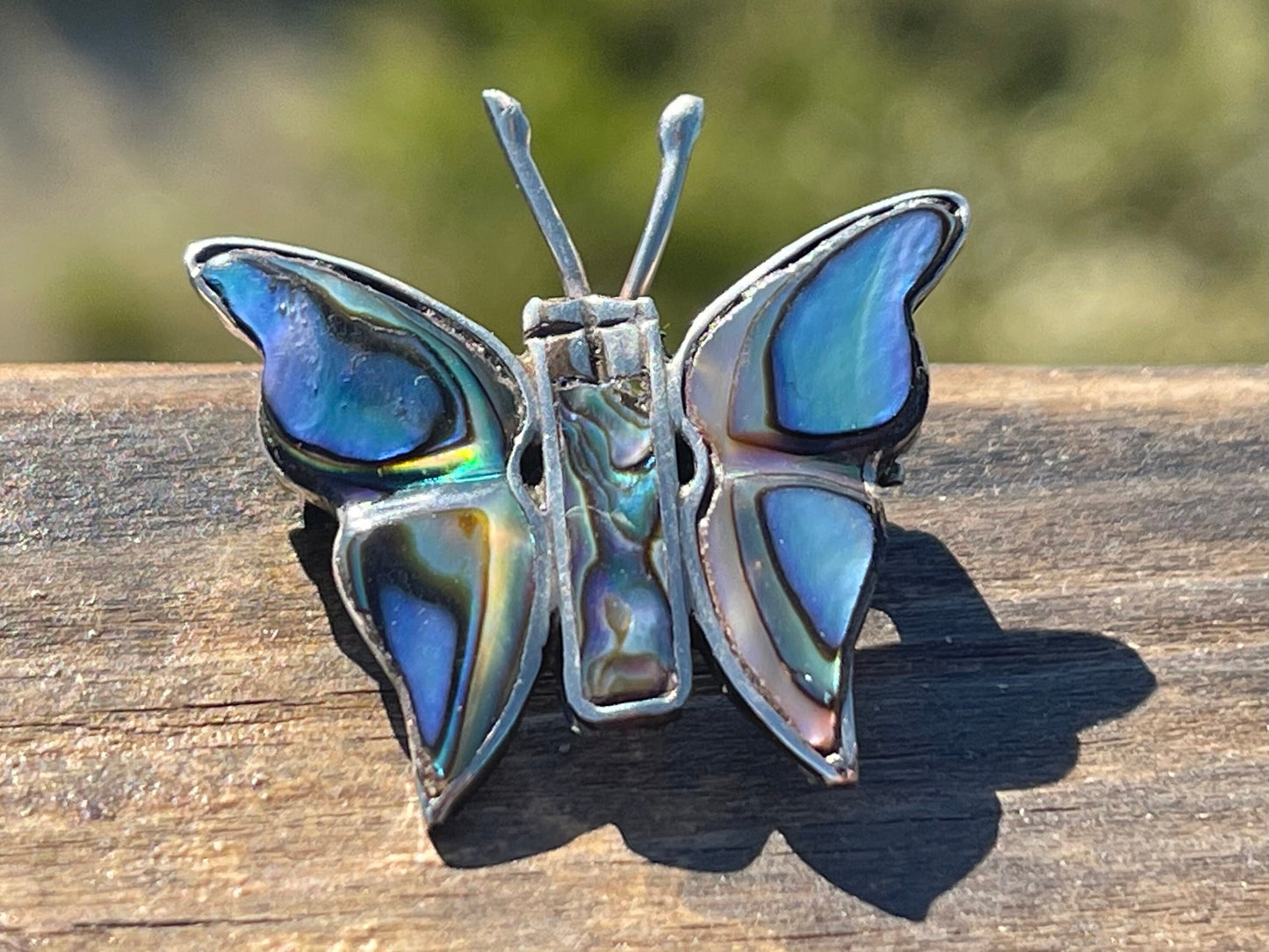 Abalone brooch, abalone jewellery, butterfly brooch. Eco friendly gift for her.  Vintage brooch, butterfly jewellery, gift for gardener
