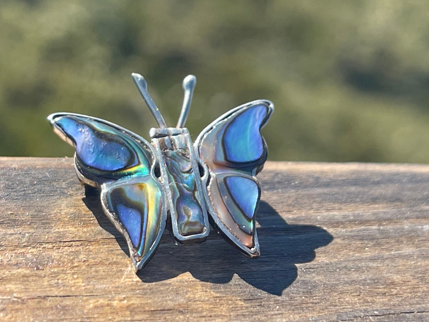 Abalone brooch, abalone jewellery, butterfly brooch. Eco friendly gift for her.  Vintage brooch, butterfly jewellery, gift for gardener