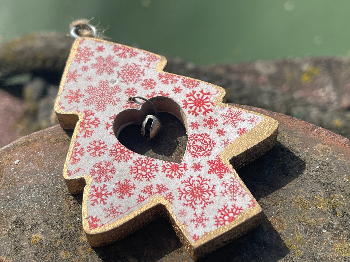 Three handmade Christmas tree decorations, eco friendly Christmas baubles, traditional Christmas decorations for the tree, angel decorations