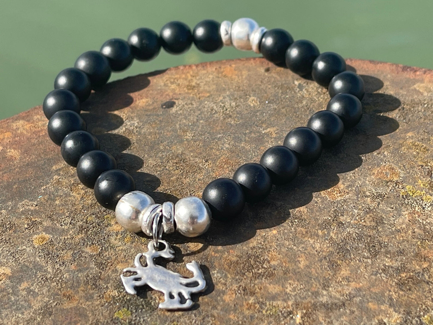 Gemstone bracelet, handmade gift for him, crab bracelet, black onyx braclet, gift for a man, mans bracelet, boho bracelet, gifts for men