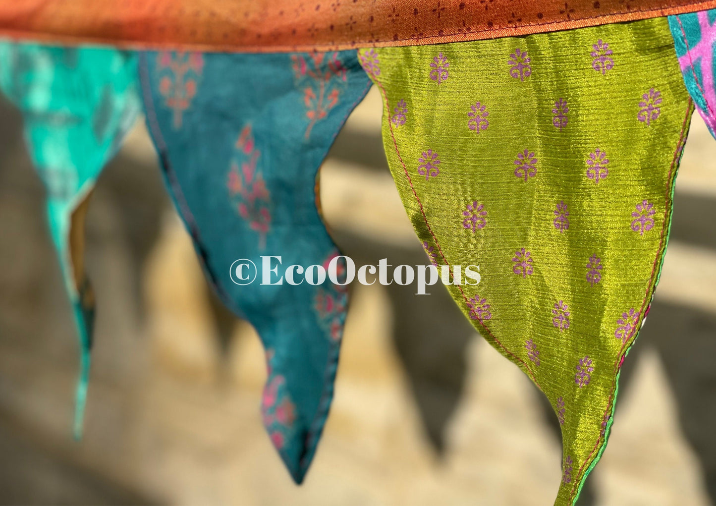 GREEN Eco-Friendly Handmade Recycled Bunting, Ethical Gift ideas.