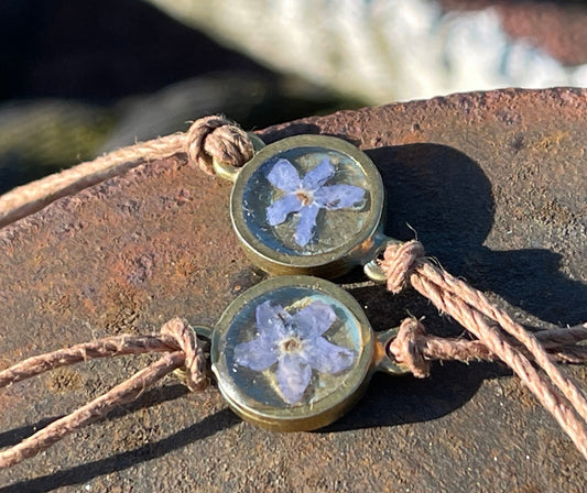 Forget-me-not bracelet or choker necklace. Boho gift for her, flower bracelet, remembrance bracelet, gardeners gift, Forget me not jewellery