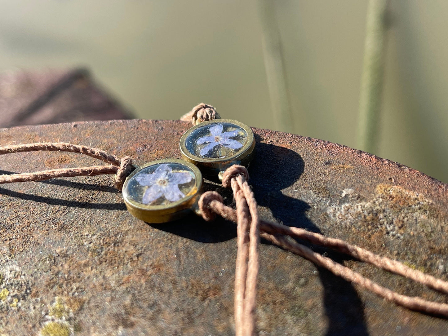 Forget-me-not bracelet or choker necklace. Boho gift for her, flower bracelet, remembrance bracelet, gardeners gift, Forget me not jewellery