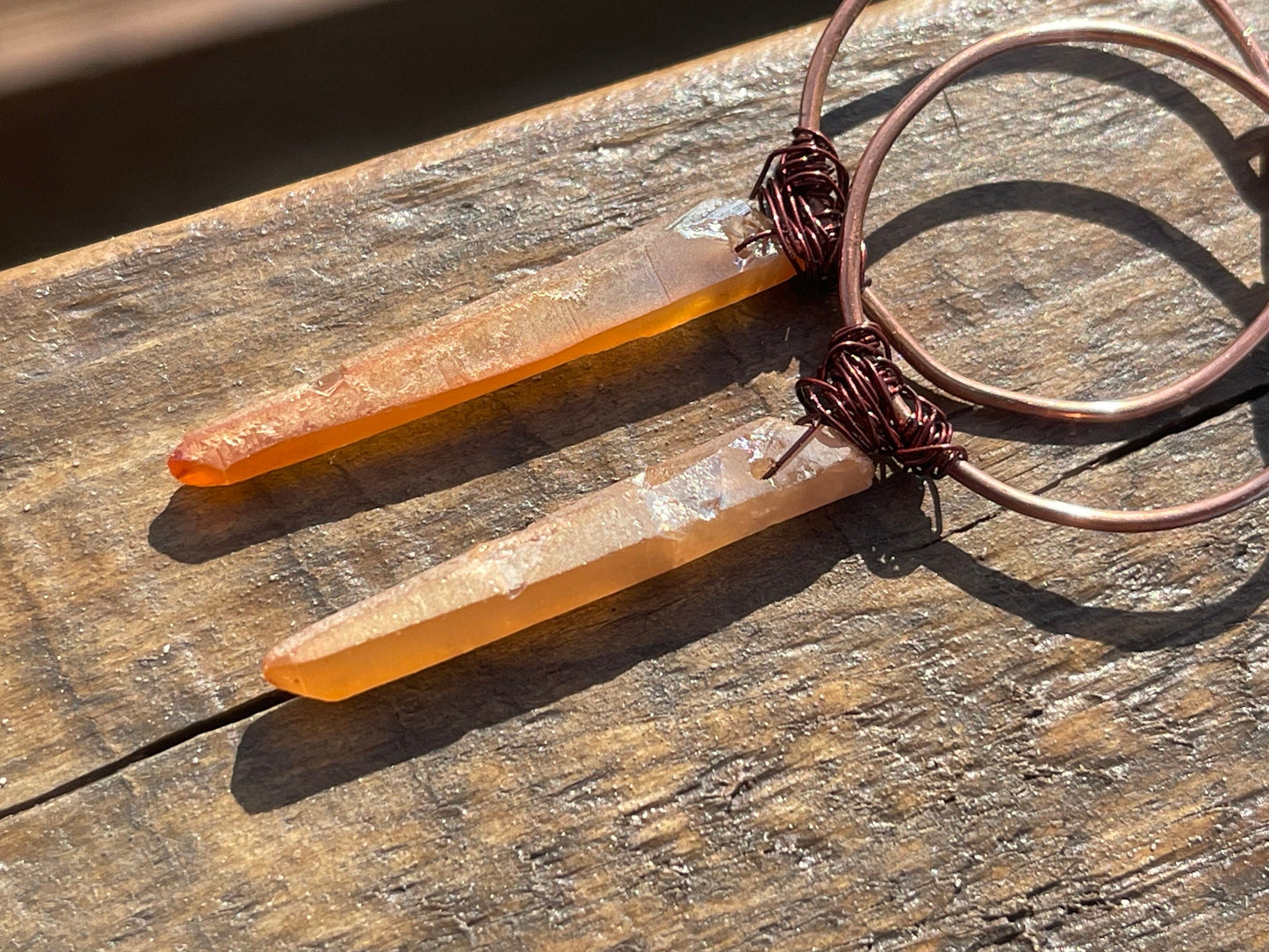 Quartz earrings, gemstone hoop earrings, quartz jewellery, gift for her, boho earrings, handmade earrings, gift for her, ethical jewellery