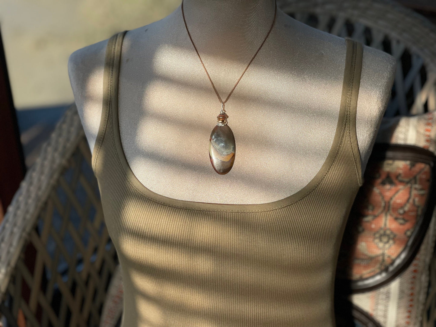 Orange jasper necklace, boho gift for her, gift for him, ethically jewellery, unique necklace, boho jewellery, unique handmade necklace