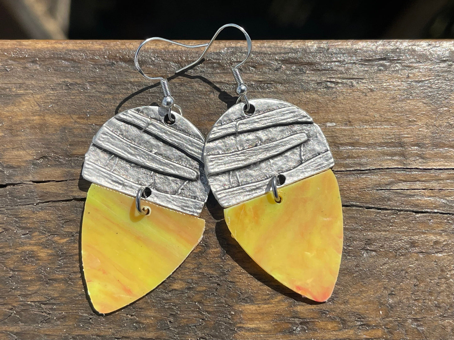 Trash earrings! Recycled plastics made into funky earrings. Eco friendly jewellery, ethical jewellery, ethical jewelry, handmade earrings