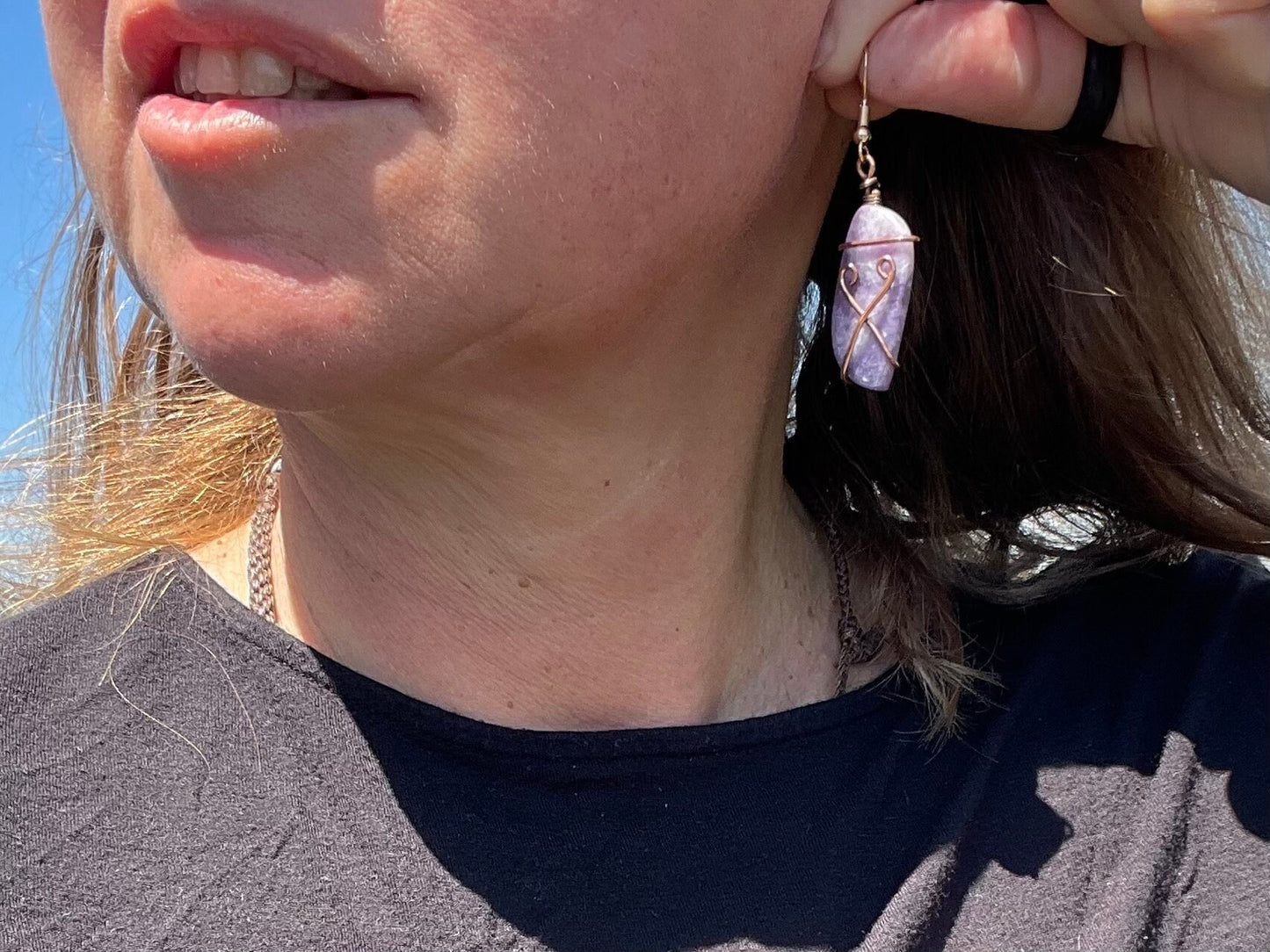 Handmade amethyst earrings, ethical jewellery, amethyst jewellery, handmade purple earrings, eco friendly earrings, purple jewellery, boho