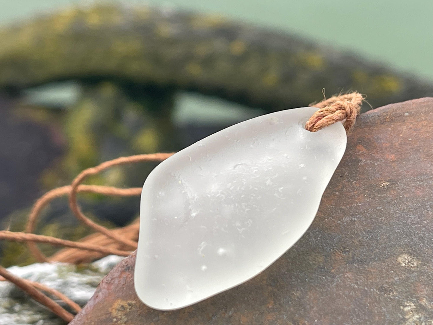 Unisex Cornish sea glass necklace, surf necklace, hippy necklace, gift for him, gift for her, recycled necklace, eco friendly necklace, boho
