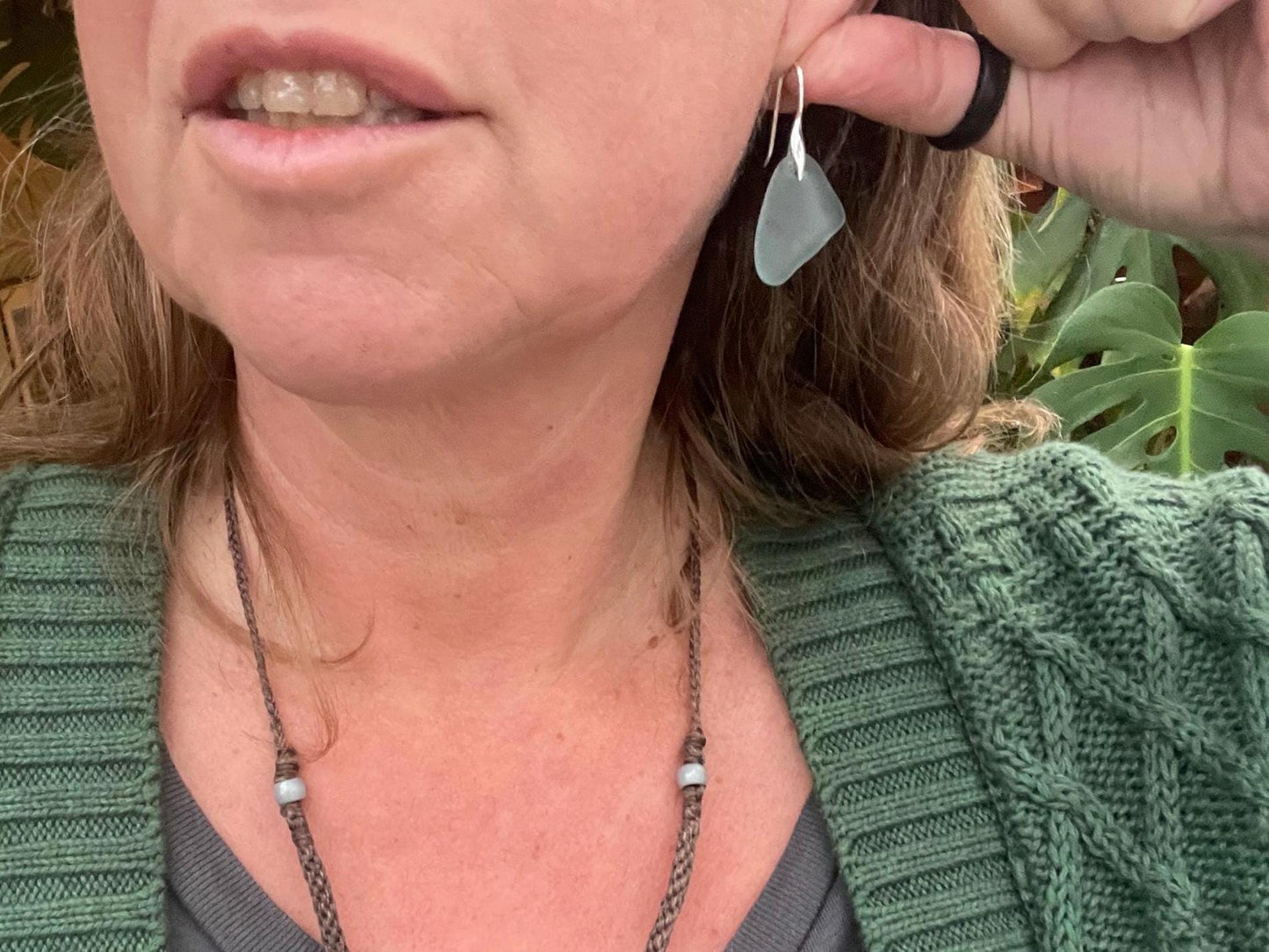 Sea glass and sterling silver earrings. Unique jewellery, Unique earrings, sea glass jewellery. Handmade gift for her. Sustainable jewellery
