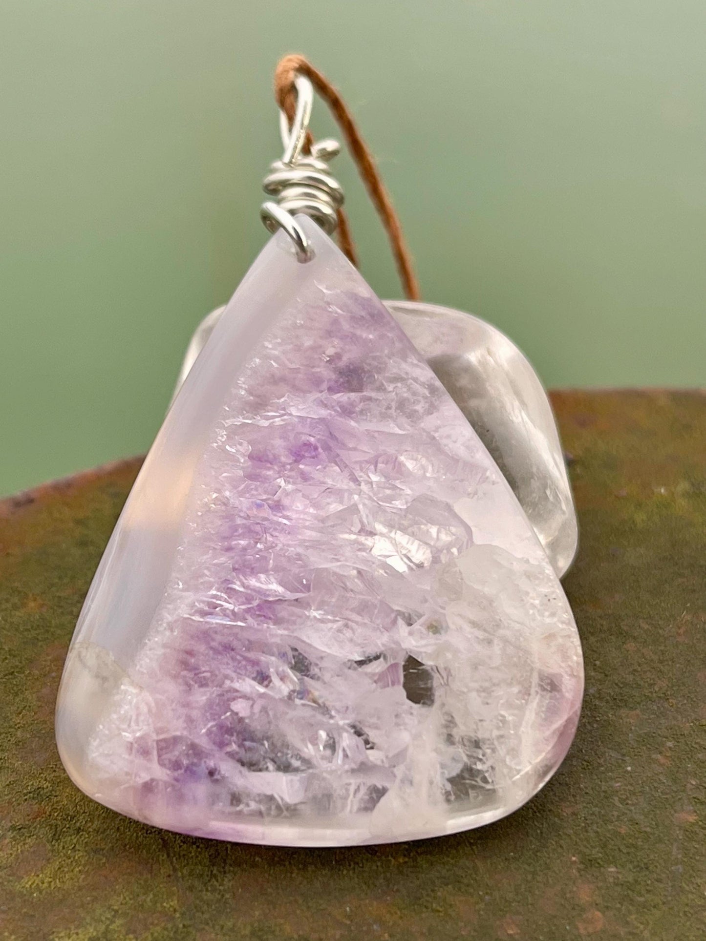 Amethyst pendant, amethyst necklace, amethyst jewellery, unusual gift for him, boho handmade necklace, romantic gift for her, boho pendant