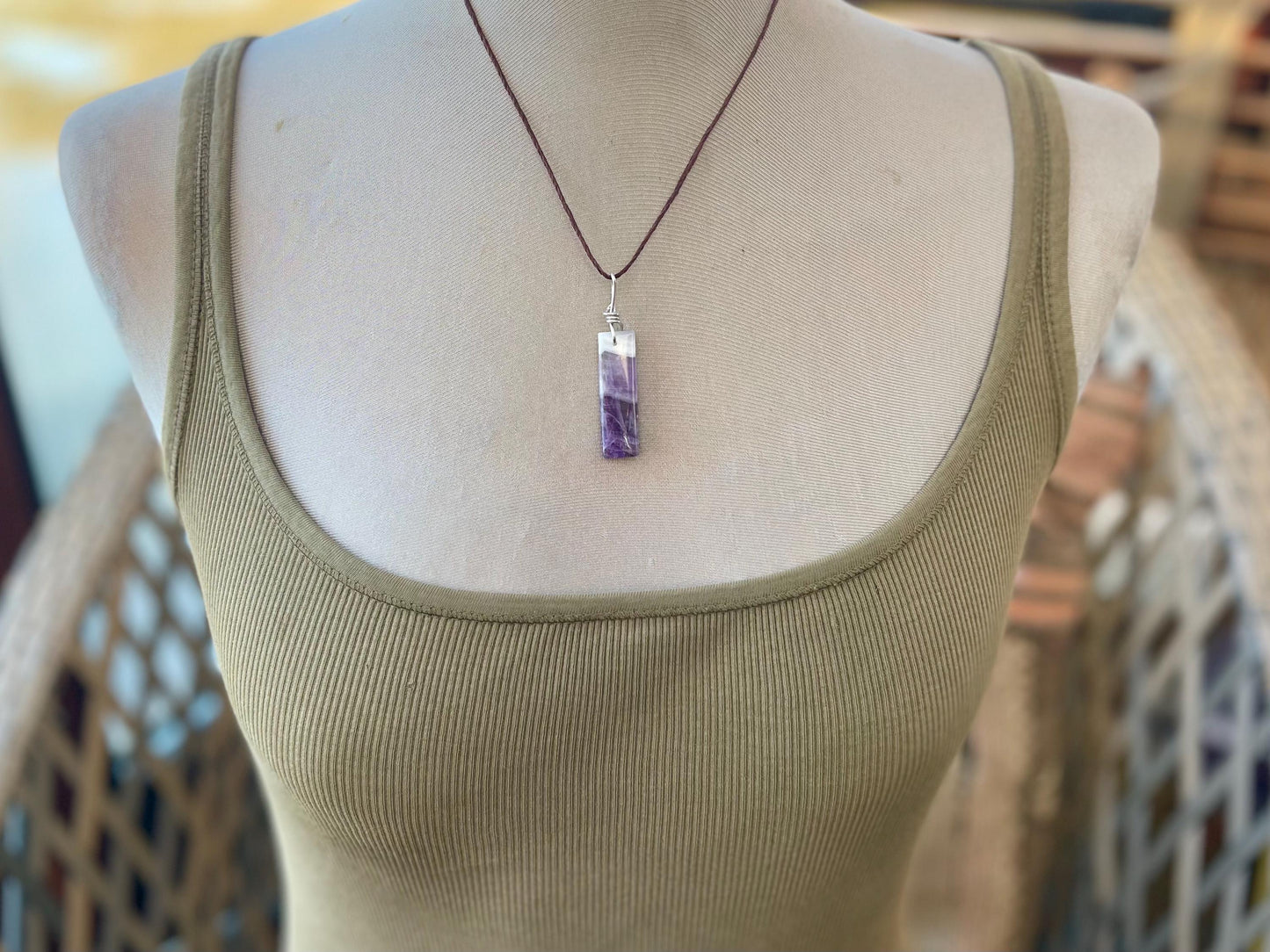 Amethyst pendant, amethyst necklace, amethyst jewellery, gift for him, boho handmade necklace,  romantic gift for her, ethical jewellery