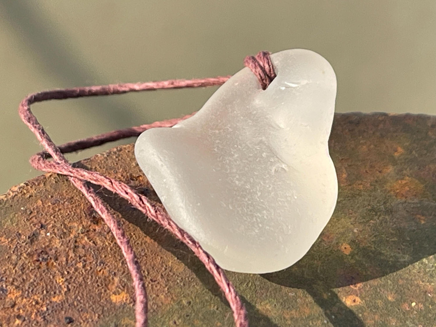 Unisex Cornish sea glass necklace, surf necklace, hippy necklace, gift for him, gift for her, recycled necklace, eco friendly necklace, boho