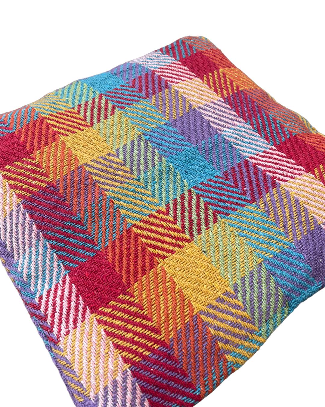 Recycled cushion, colourful cushion, eco friendly cushion, colourful cushion. Boho how furnishings. Eco friendly cushions for the sofa.