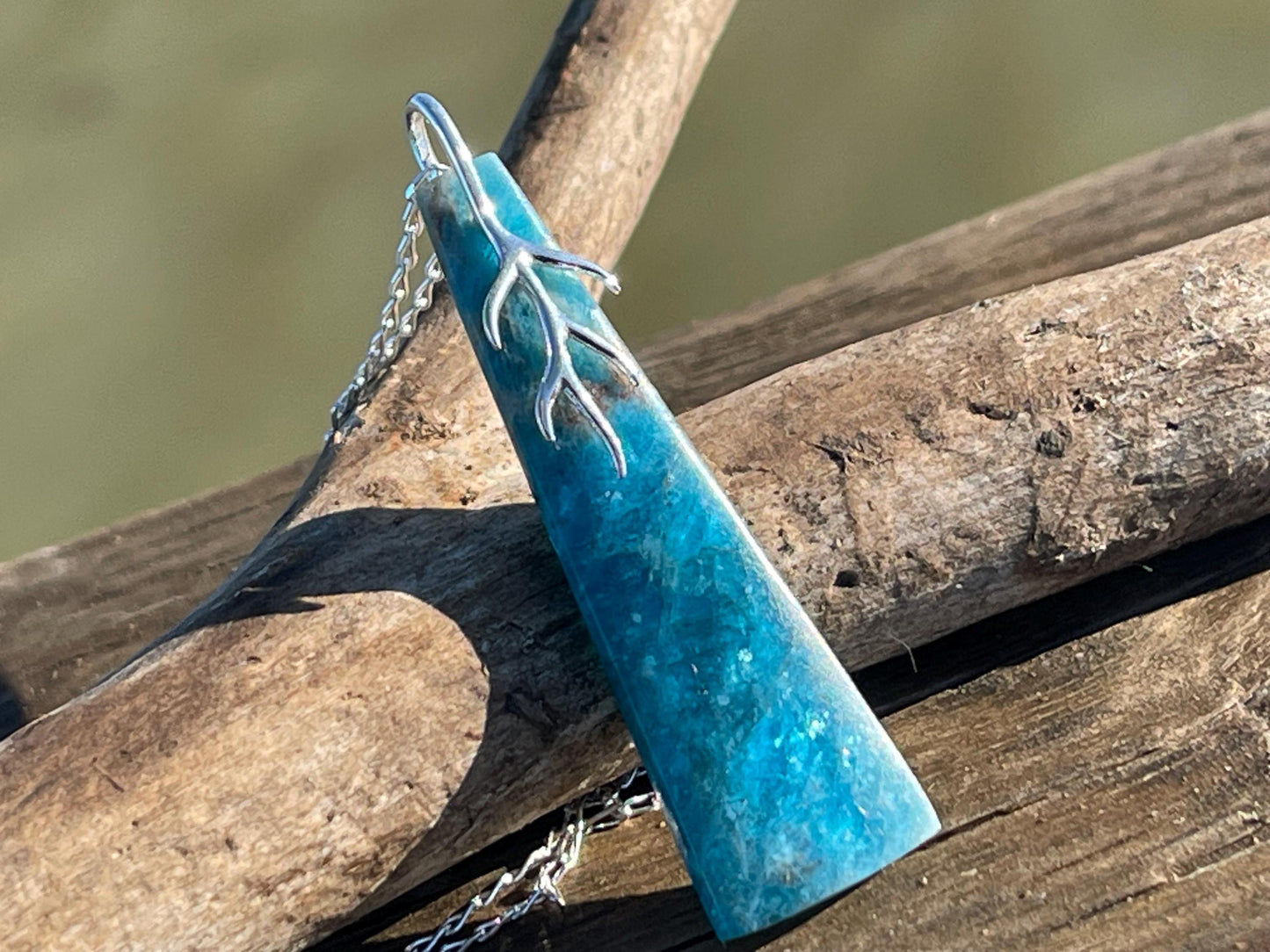 Shattuckite Necklace, ethical jewellery, blue gemstone necklace, Shattuckite pendant, boho gift for her, boho jewellery, handmade necklace