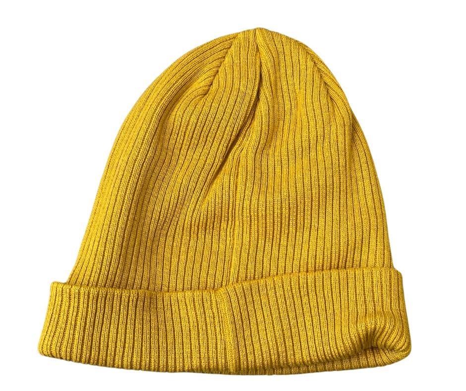 MOUTARDE. Bonnets écologiques. Fabriqués à 100 % en coton issu de l'agriculture biologique.