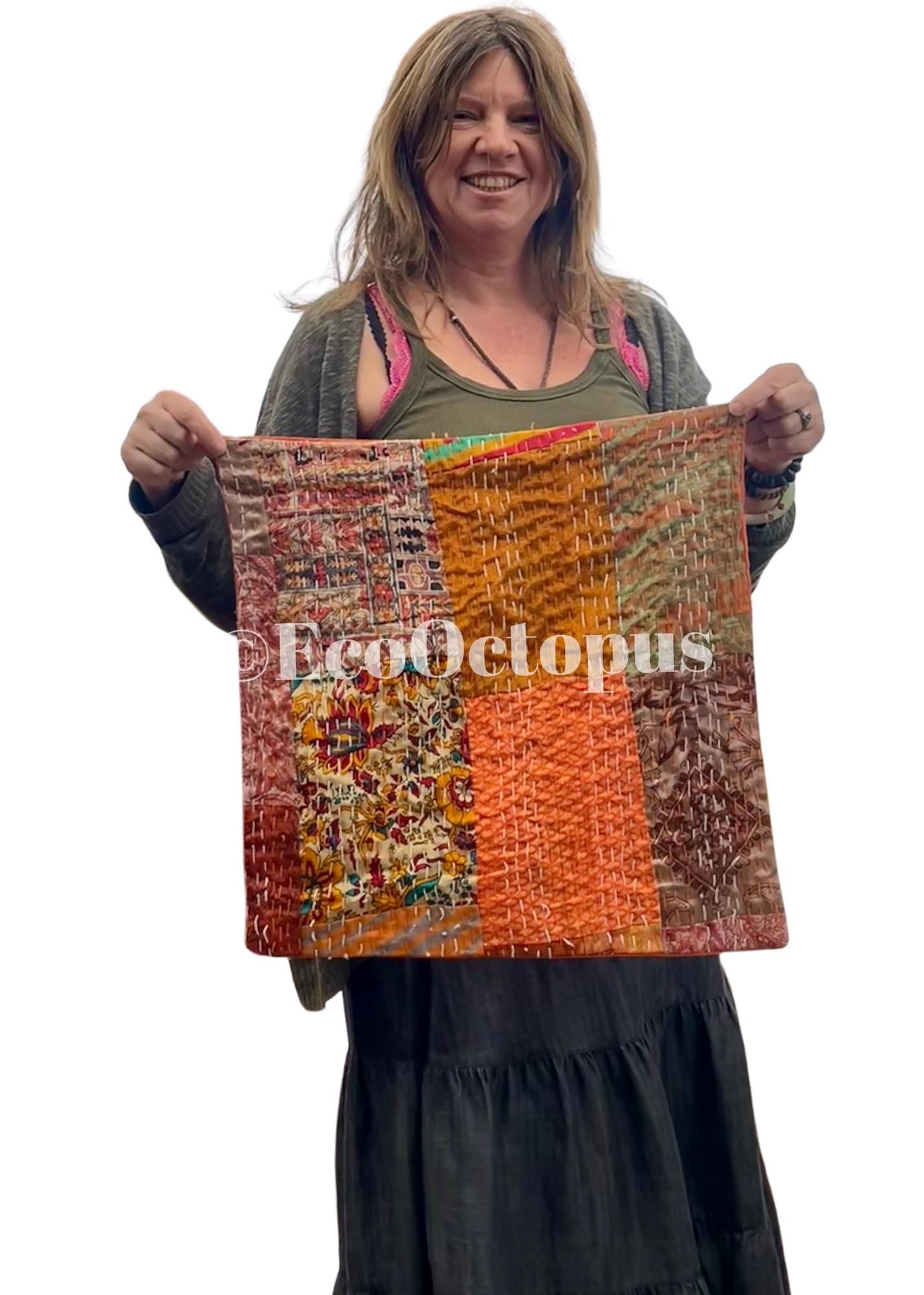 Recycled Orange cushion covers, colourful cushions, eco friendly cushion, colourful cushion. Eco friendly cushions. Square cushion covers.