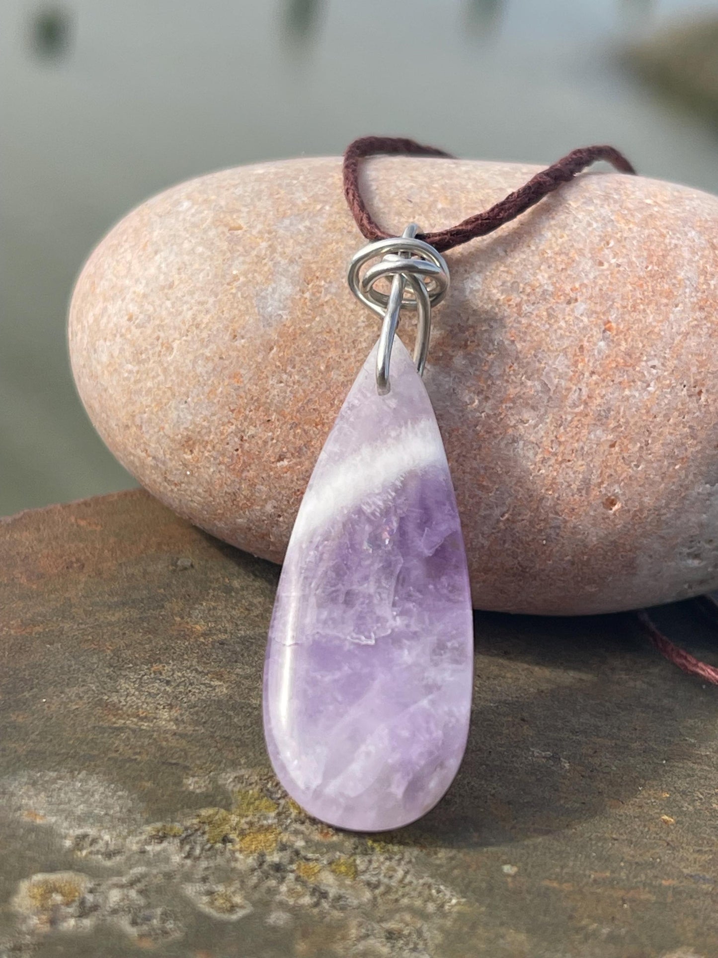 Amethyst pendant, amethyst necklace, amethyst jewellery, gift for him, boho handmade necklace,  romantic gift for her, ethical jewellery