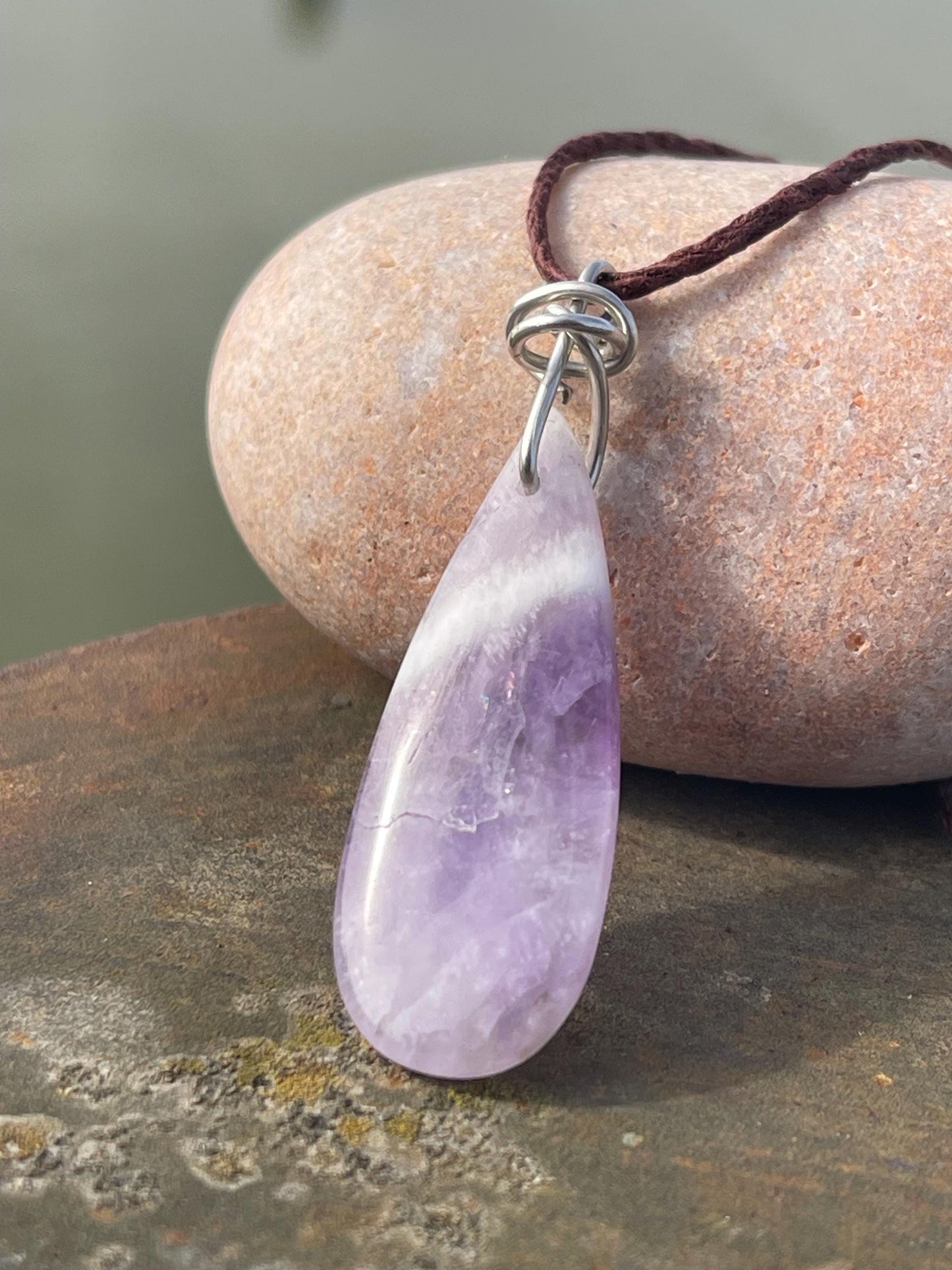 Amethyst pendant, amethyst necklace, amethyst jewellery, gift for him, boho handmade necklace,  romantic gift for her, ethical jewellery