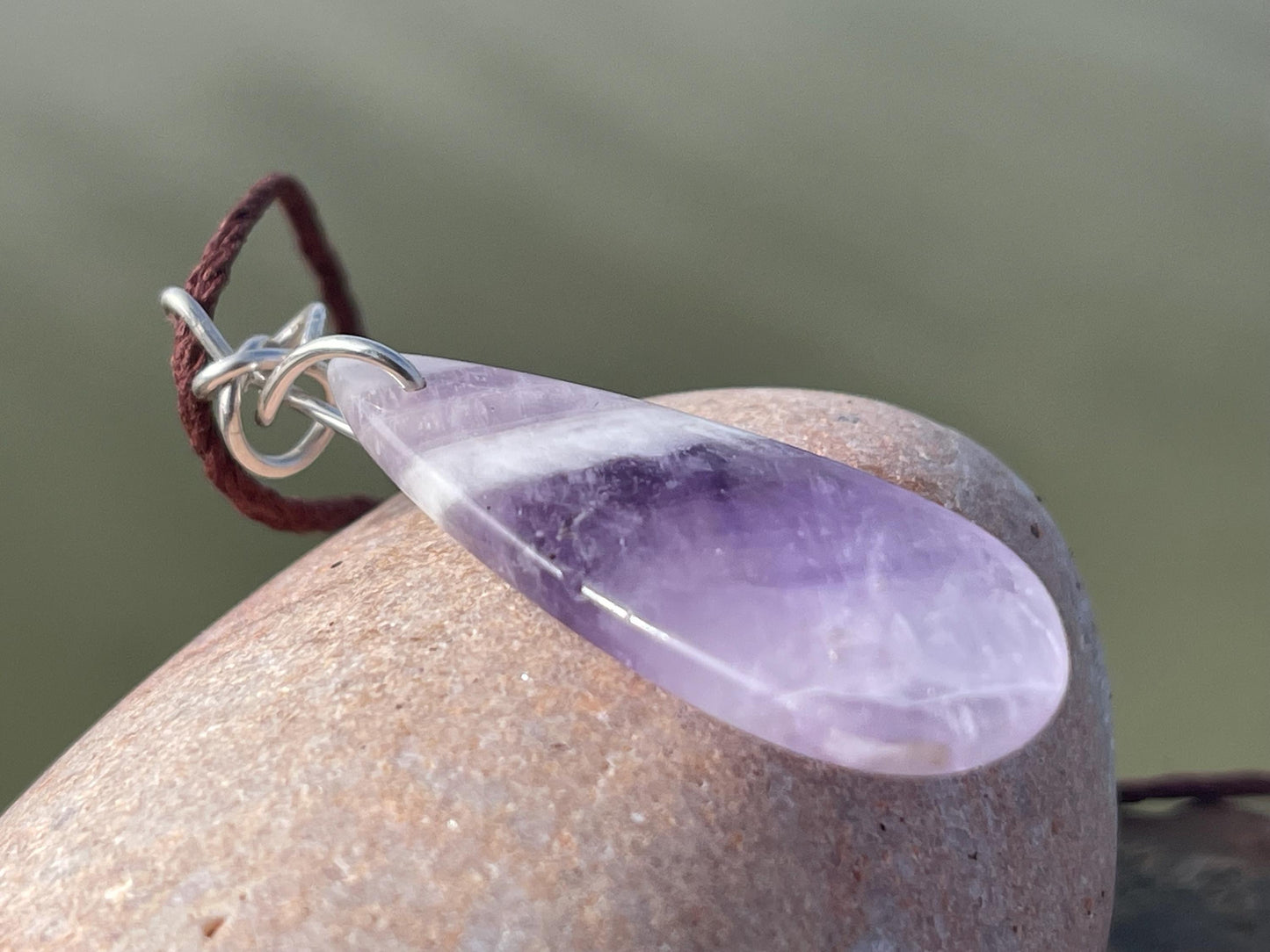 Amethyst pendant, amethyst necklace, amethyst jewellery, gift for him, boho handmade necklace,  romantic gift for her, ethical jewellery