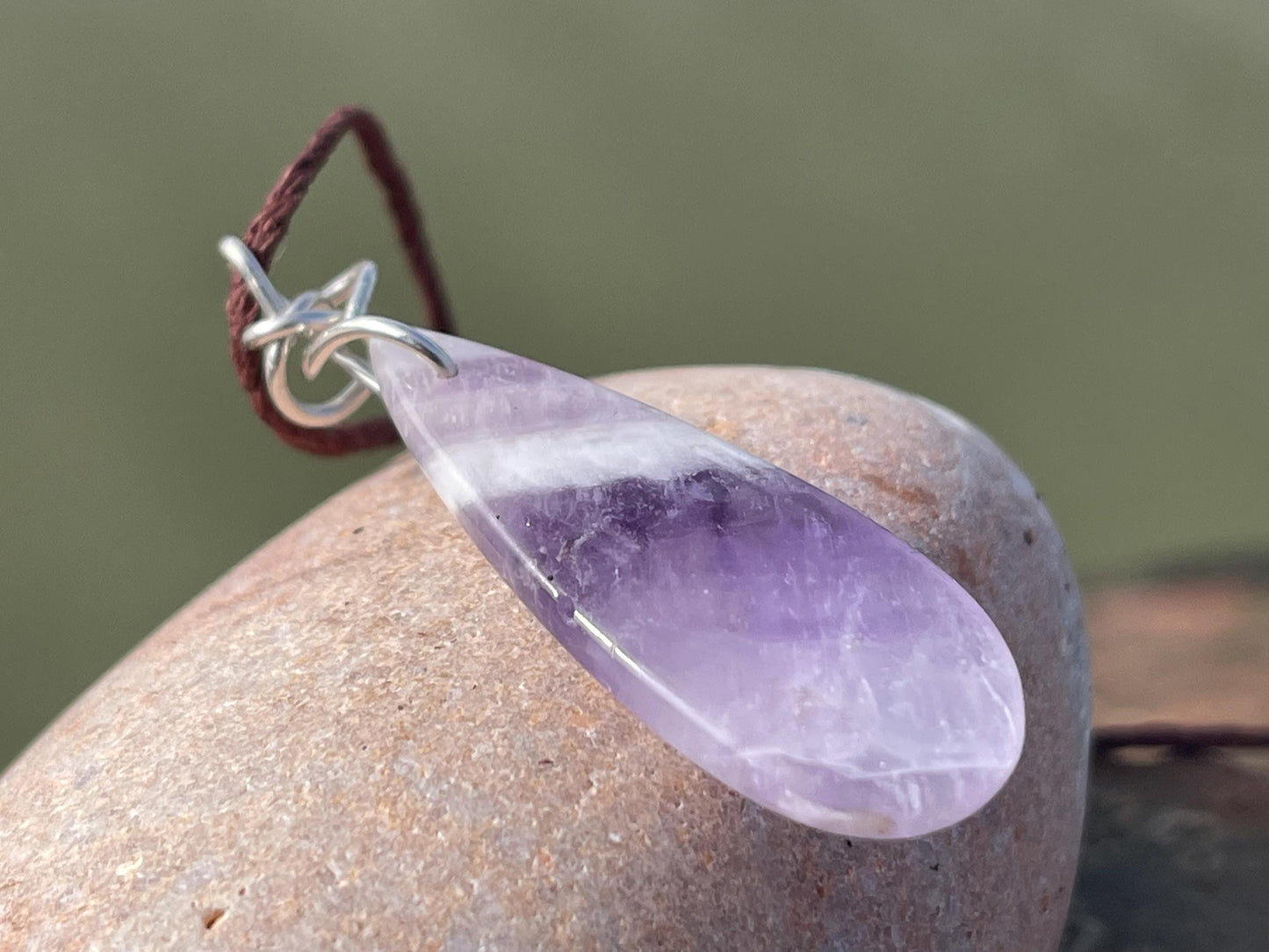 Amethyst pendant, amethyst necklace, amethyst jewellery, gift for him, boho handmade necklace,  romantic gift for her, ethical jewellery