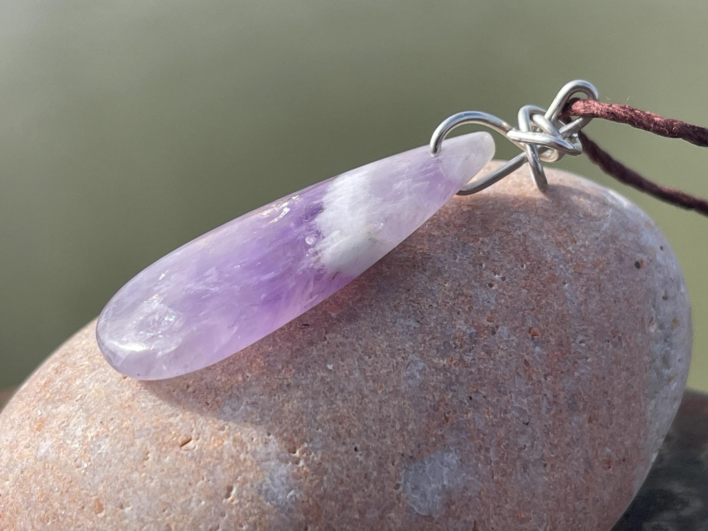 Amethyst pendant, amethyst necklace, amethyst jewellery, gift for him, boho handmade necklace,  romantic gift for her, ethical jewellery