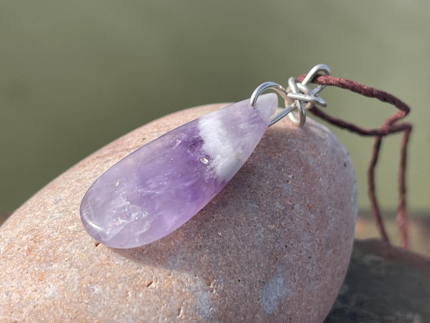 Amethyst pendant, amethyst necklace, amethyst jewellery, gift for him, boho handmade necklace,  romantic gift for her, ethical jewellery