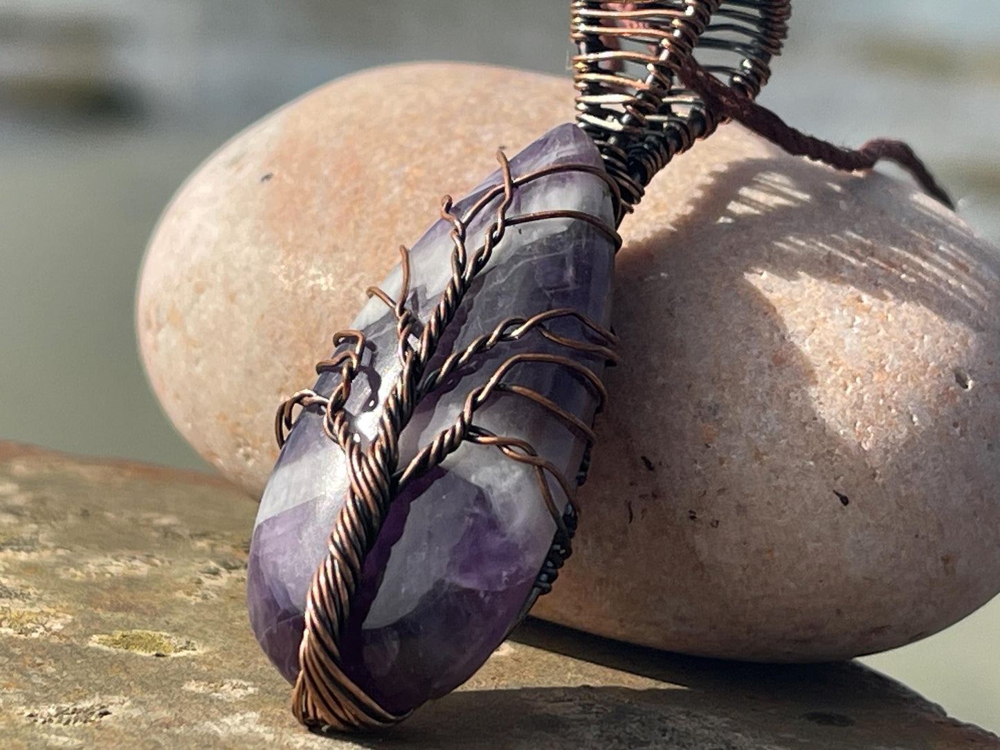Amethyst necklace, boho necklace, gift for her, tree of life necklace, boho necklace, tree of life pendant. Tree of life jewellery