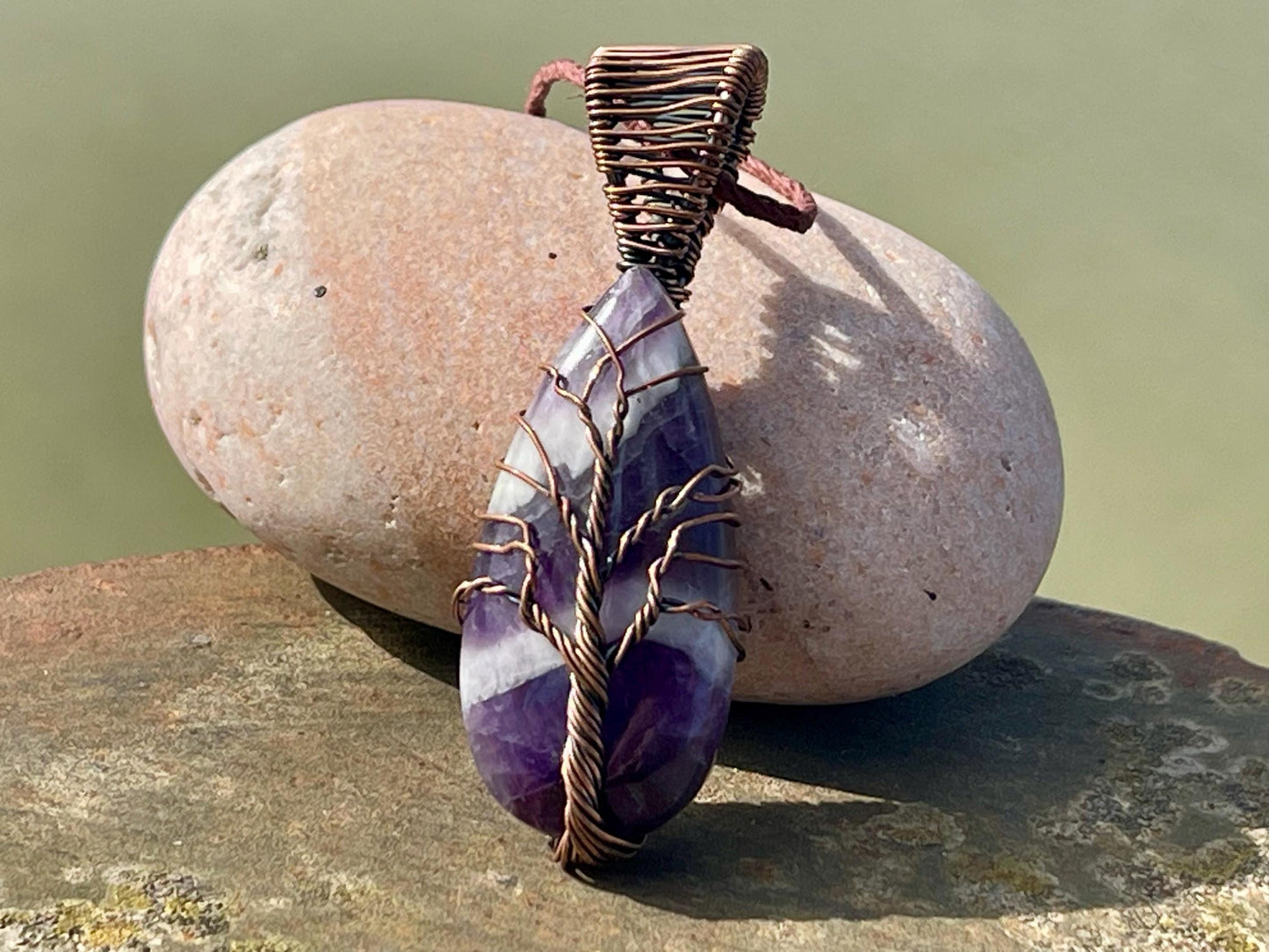 Amethyst necklace, boho necklace, gift for her, tree of life necklace, boho necklace, tree of life pendant. Tree of life jewellery