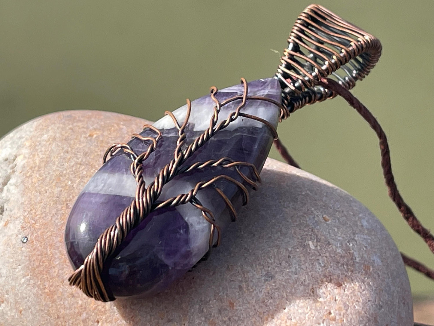 Amethyst necklace, boho necklace, gift for her, tree of life necklace, boho necklace, tree of life pendant. Tree of life jewellery