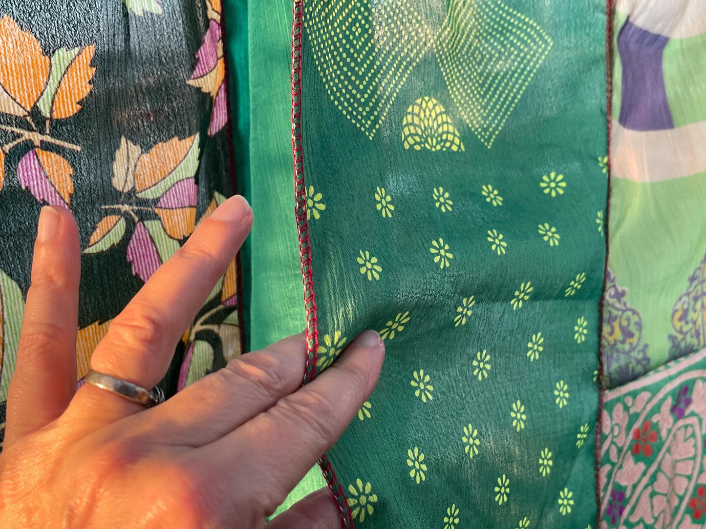 Handmade green curtains, Recycled Vintage Curtains, Boho Style, Ethical Furnishings, Romantic Gift, Unique Home decor, eco friendly curtains
