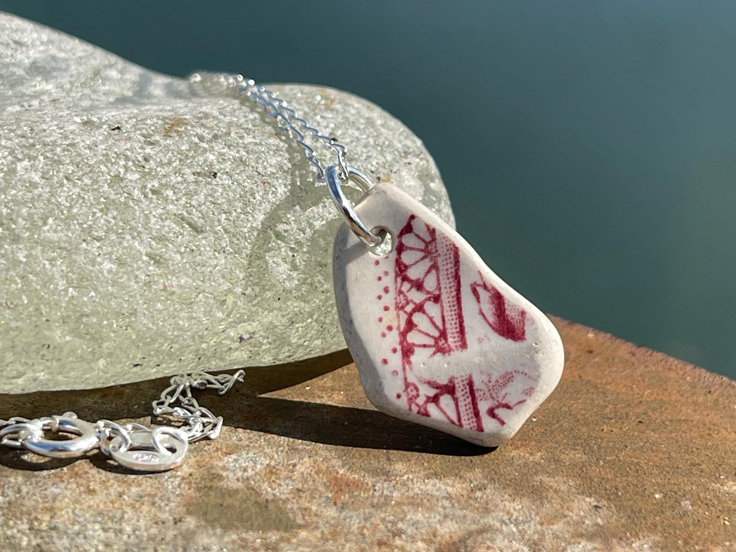 Recycled necklace, ceramic necklace, eco friendly gift for her. Handmade necklace, ceramic jewellery, boho necklace, ethical jewellery.