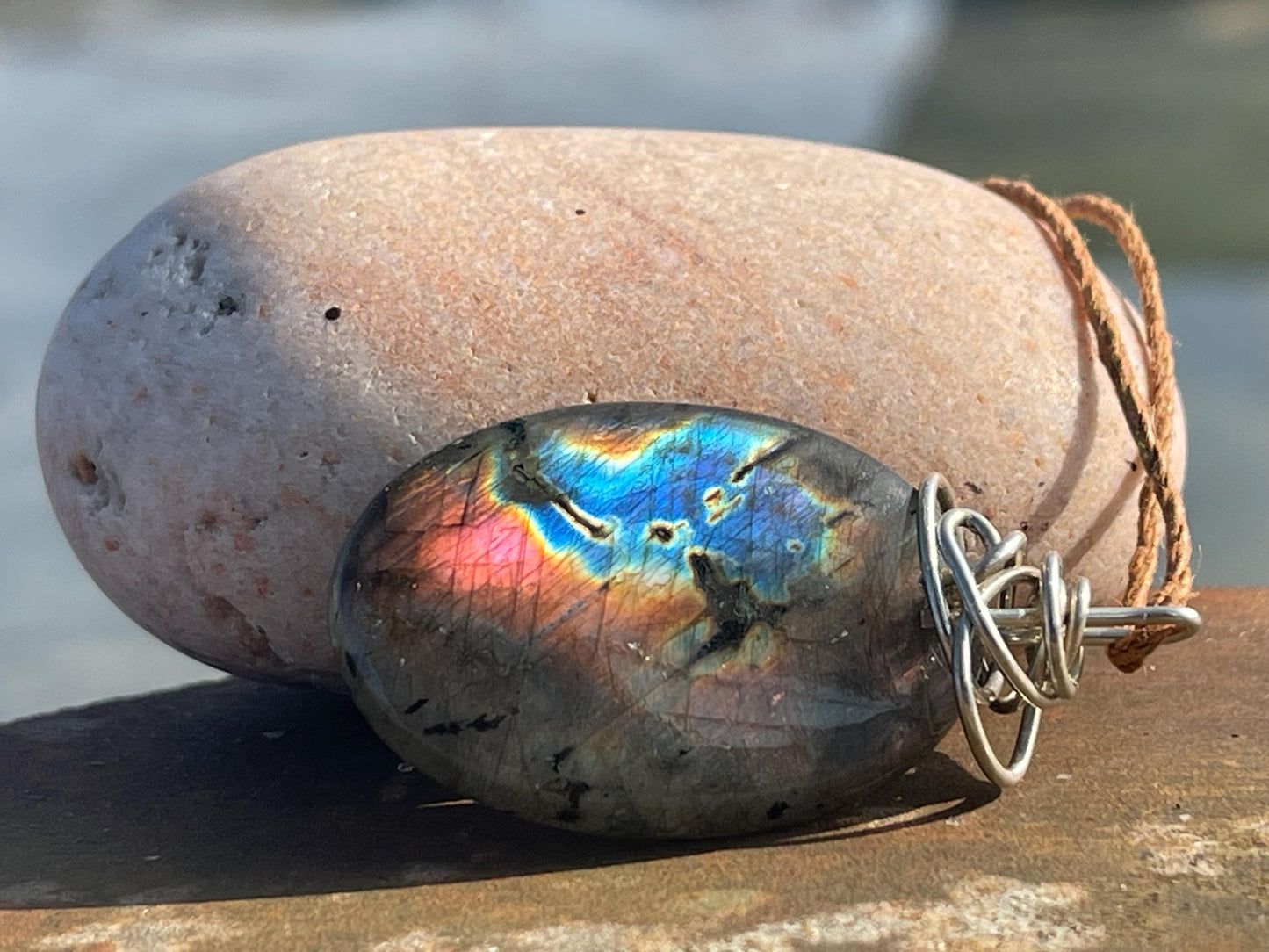 Labradorite necklace, labradorite jewellery. Unusual necklace, boho gift for her, hippy jewellery, labradorite pendant, eco conscious gift