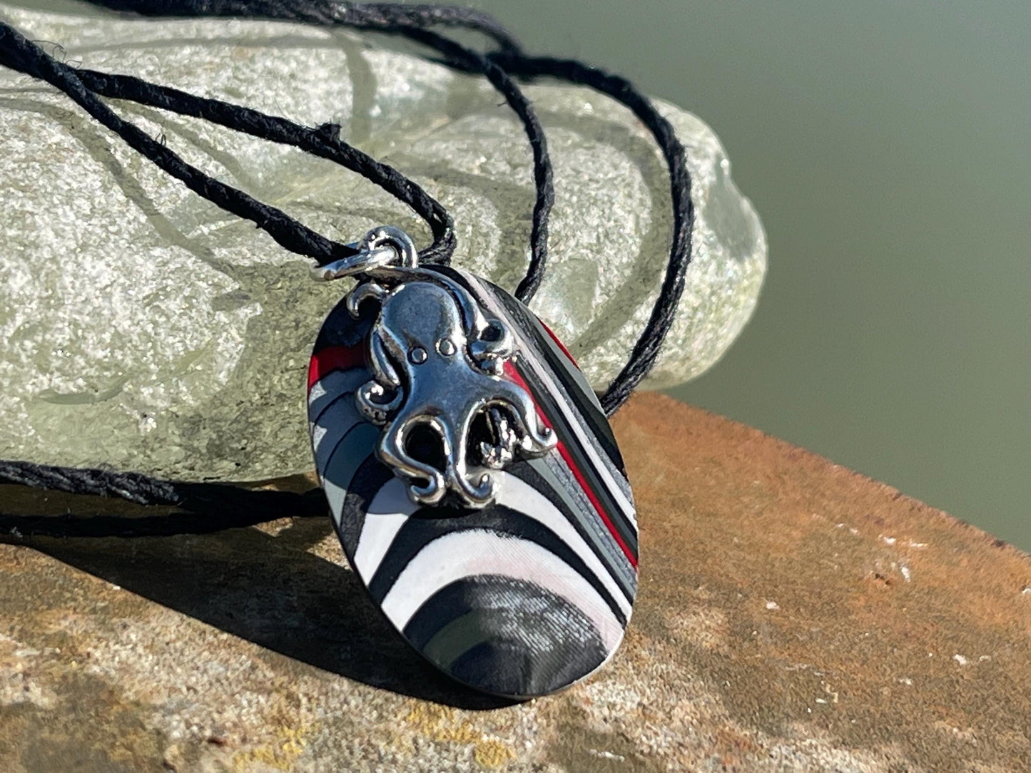 Fordite Pendant. An eco product created from waste car spray. Unique gift for him. Gift for car lover. Unique gifts for men. Gift for a man
