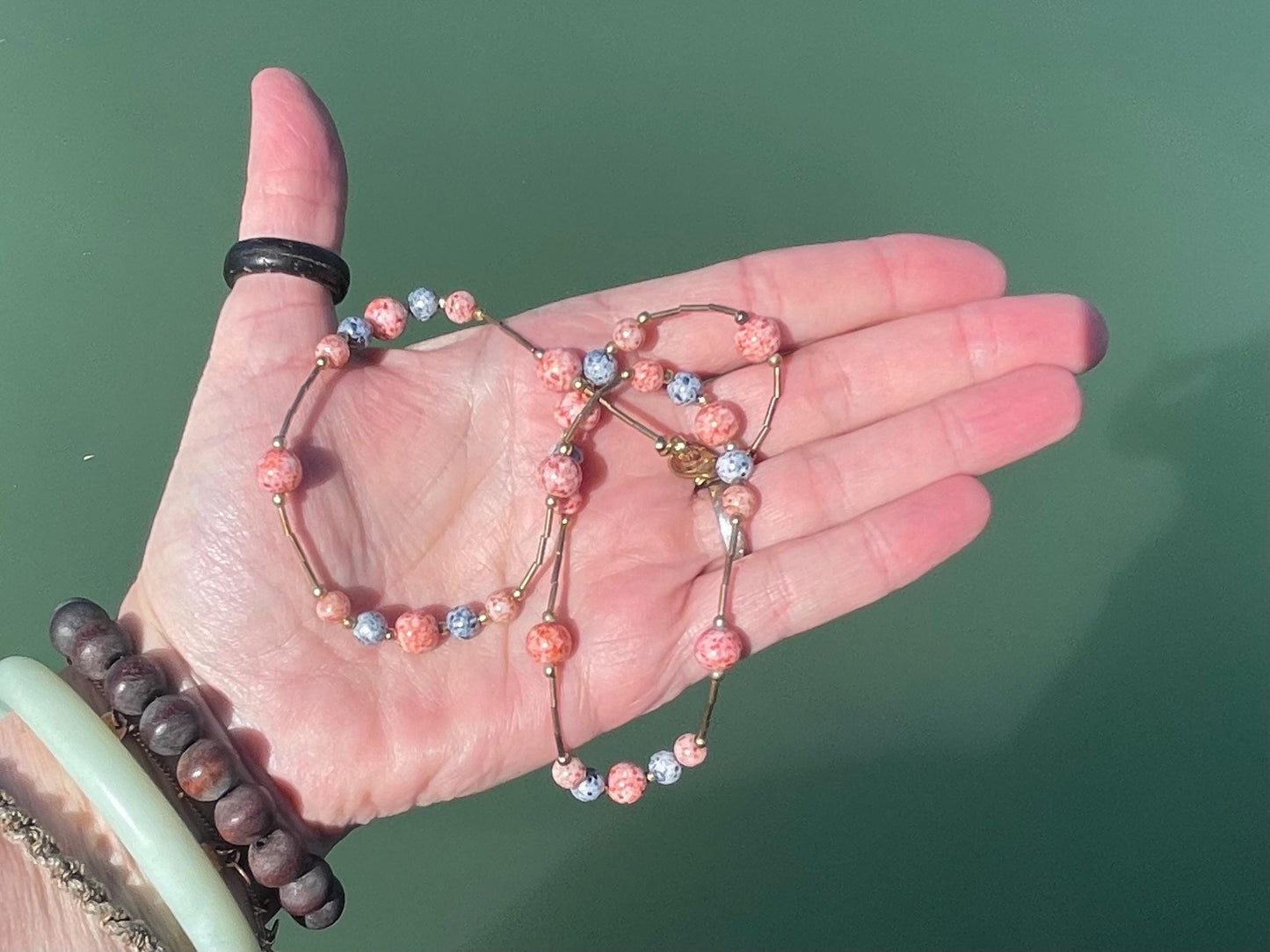 Stunning vintage necklace and earring set. Wedding jewellery. Eco friendly jewellery. Ehical jewellery, short length necklace and earrings.