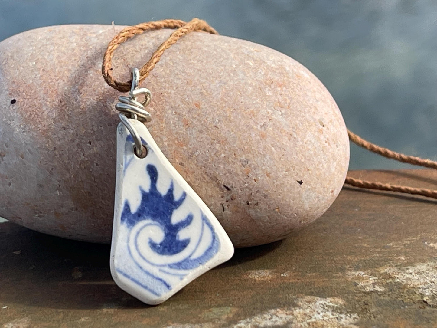 Recycled necklace, ceramic necklace, eco friendly gift for her. Handmade necklace, ceramic jewellery, boho necklace, ethical jewellery.