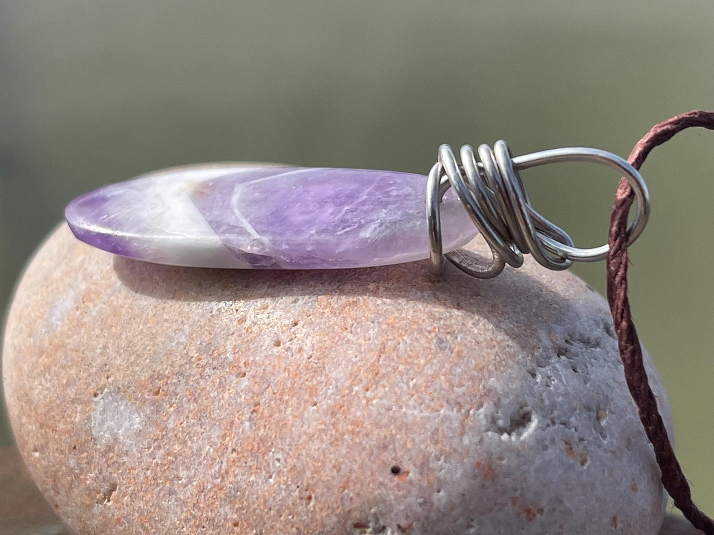 Amethyst pendant, amethyst necklace, amethyst jewellery, gift for him, boho handmade necklace,  romantic gift for her, ethical jewellery