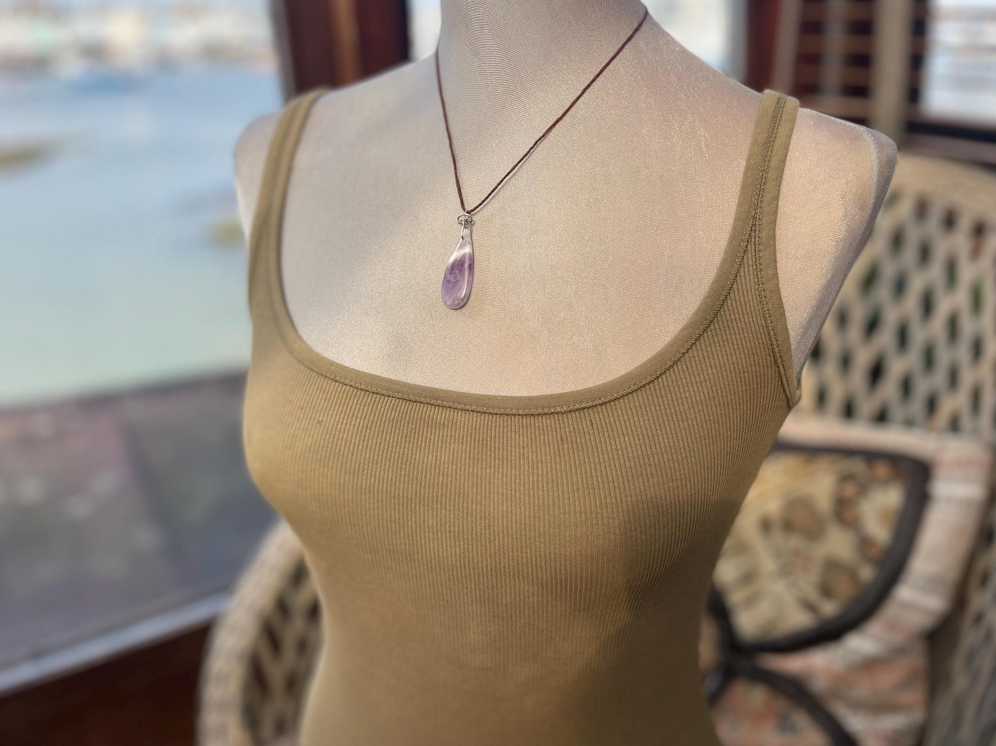 Amethyst pendant, amethyst necklace, amethyst jewellery, gift for him, boho handmade necklace,  romantic gift for her, ethical jewellery