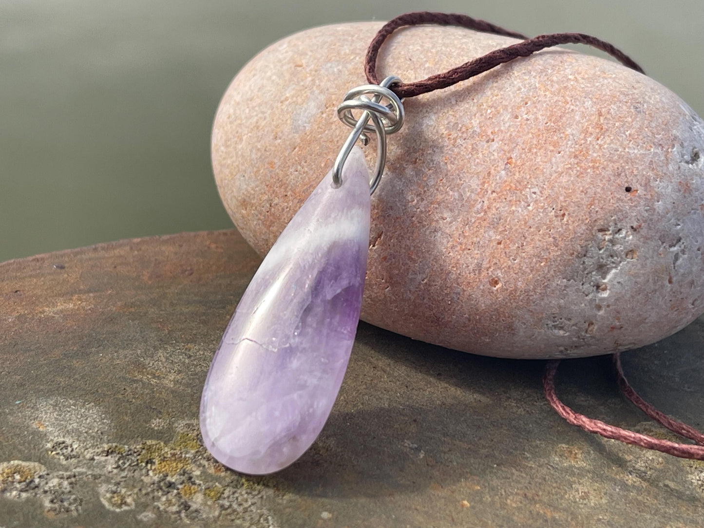 Amethyst pendant, amethyst necklace, amethyst jewellery, gift for him, boho handmade necklace,  romantic gift for her, ethical jewellery