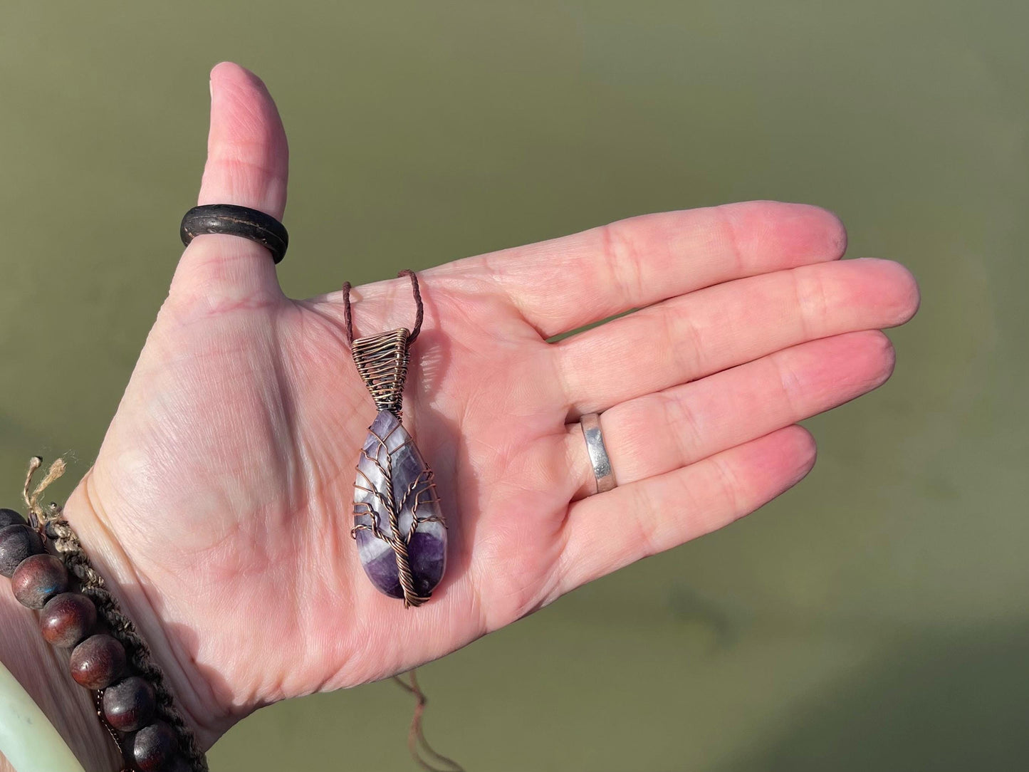 Amethyst necklace, boho necklace, gift for her, tree of life necklace, boho necklace, tree of life pendant. Tree of life jewellery